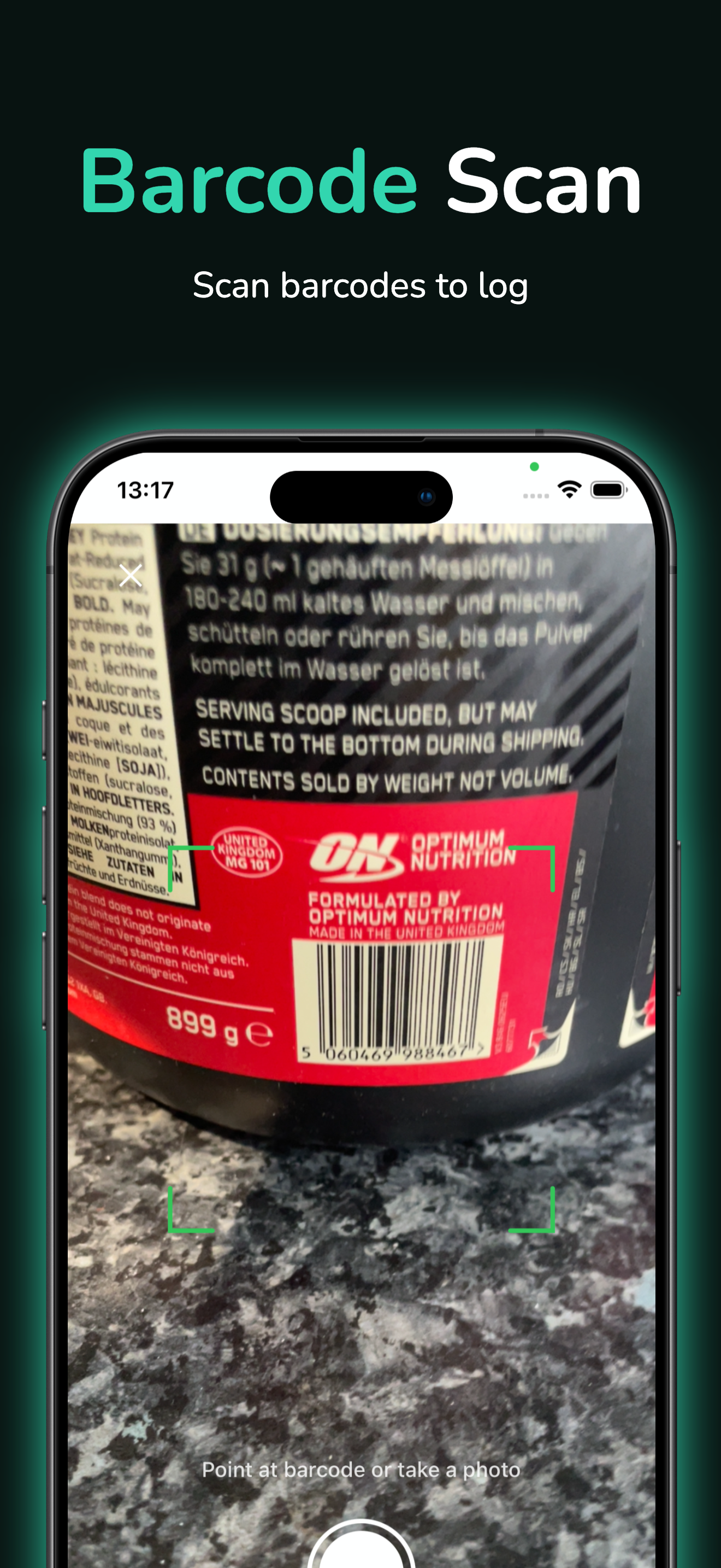 Barcode Scan — scan barcodes to log